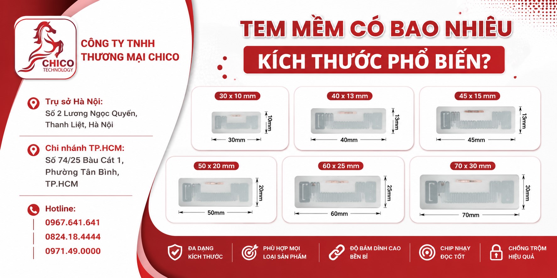 Các Kích Thước Tem Từ Mềm Phổ Biến Nhất Hiện Nay - Tư Vấn Từ Chico