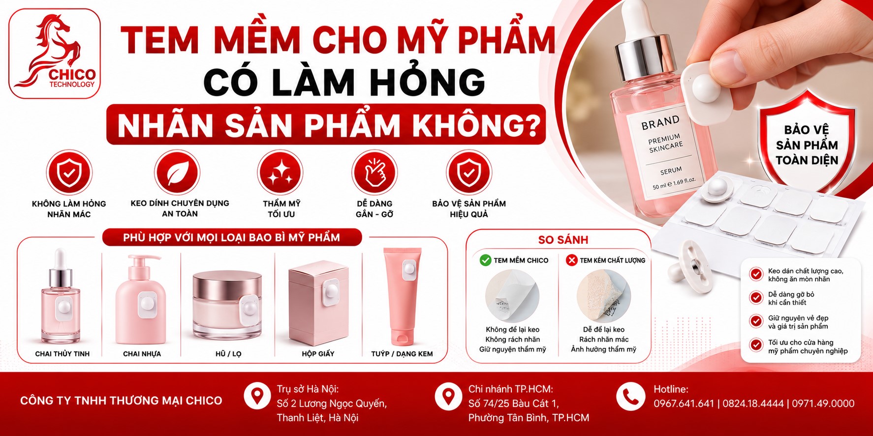 Dán Tem Từ Mềm Lên Mỹ Phẩm Có Làm Hỏng Nhãn Không? Bí Quyết Từ Chico