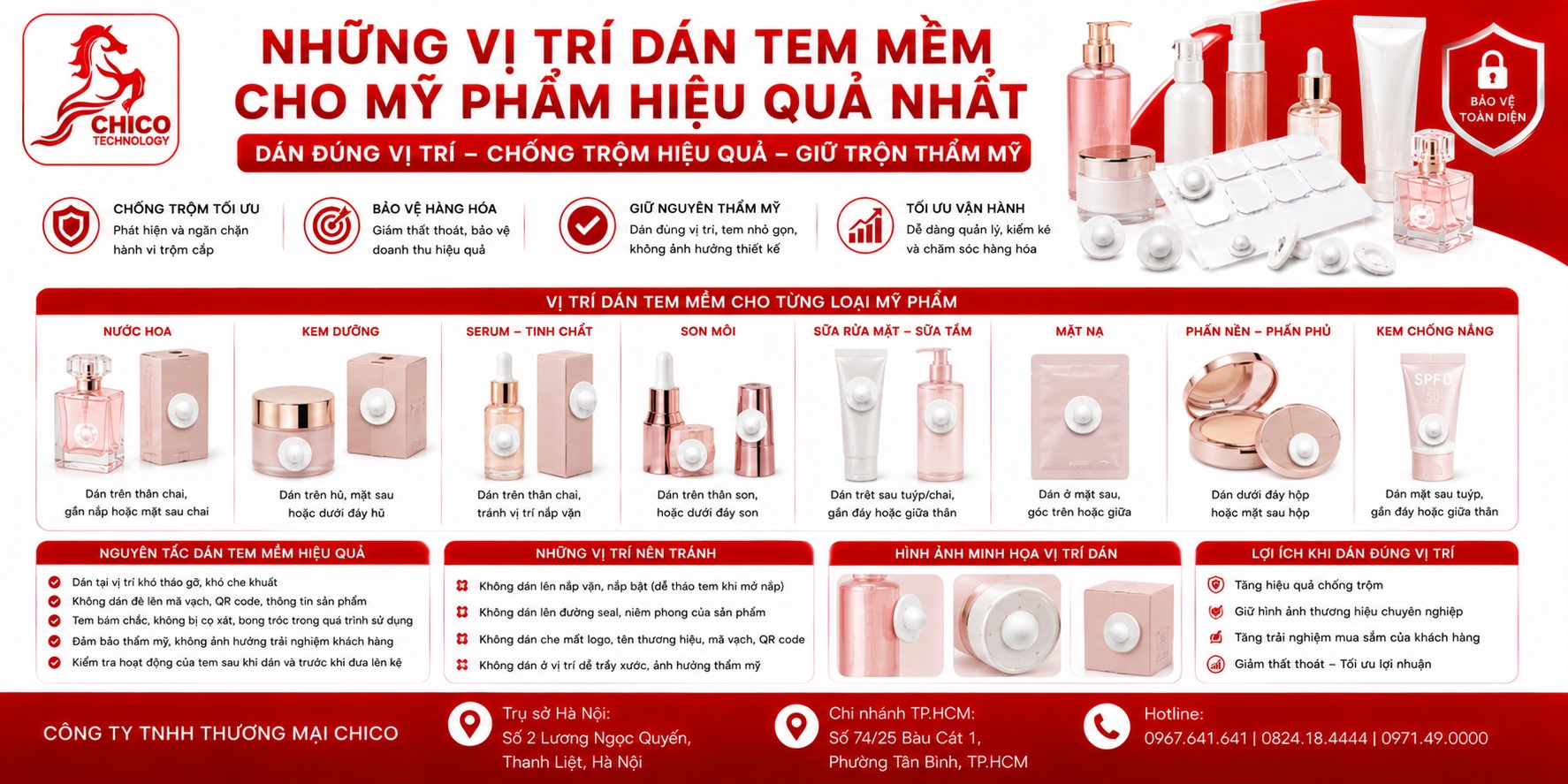 Vị Trí Dán Tem Từ Mềm Cho Mỹ Phẩm Đẹp & An Toàn Nhất
