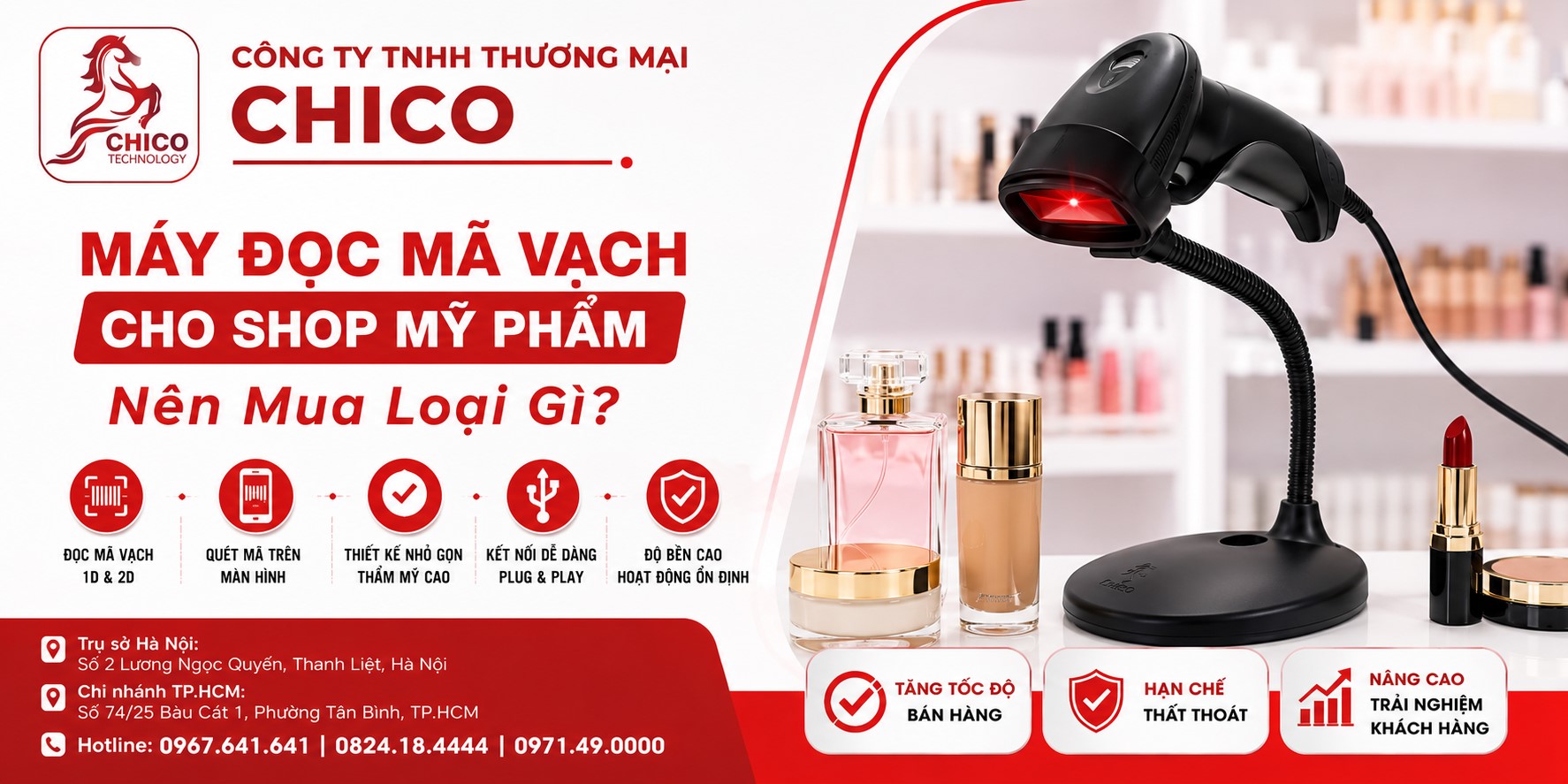 Máy Đọc Mã Vạch Cho Shop Mỹ Phẩm: Nên Mua Loại Gì Để Quét Nhanh & Đẹp?