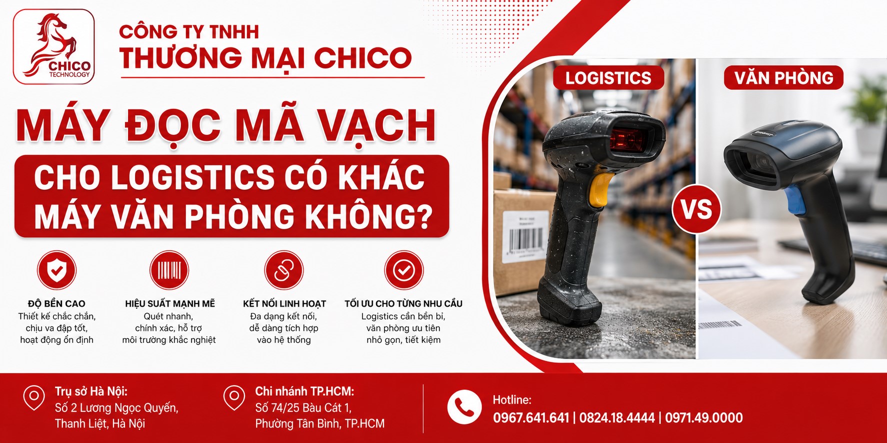 Máy Đọc Mã Vạch Logistics vs Văn Phòng: Đâu Là Sự Khác Biệt?