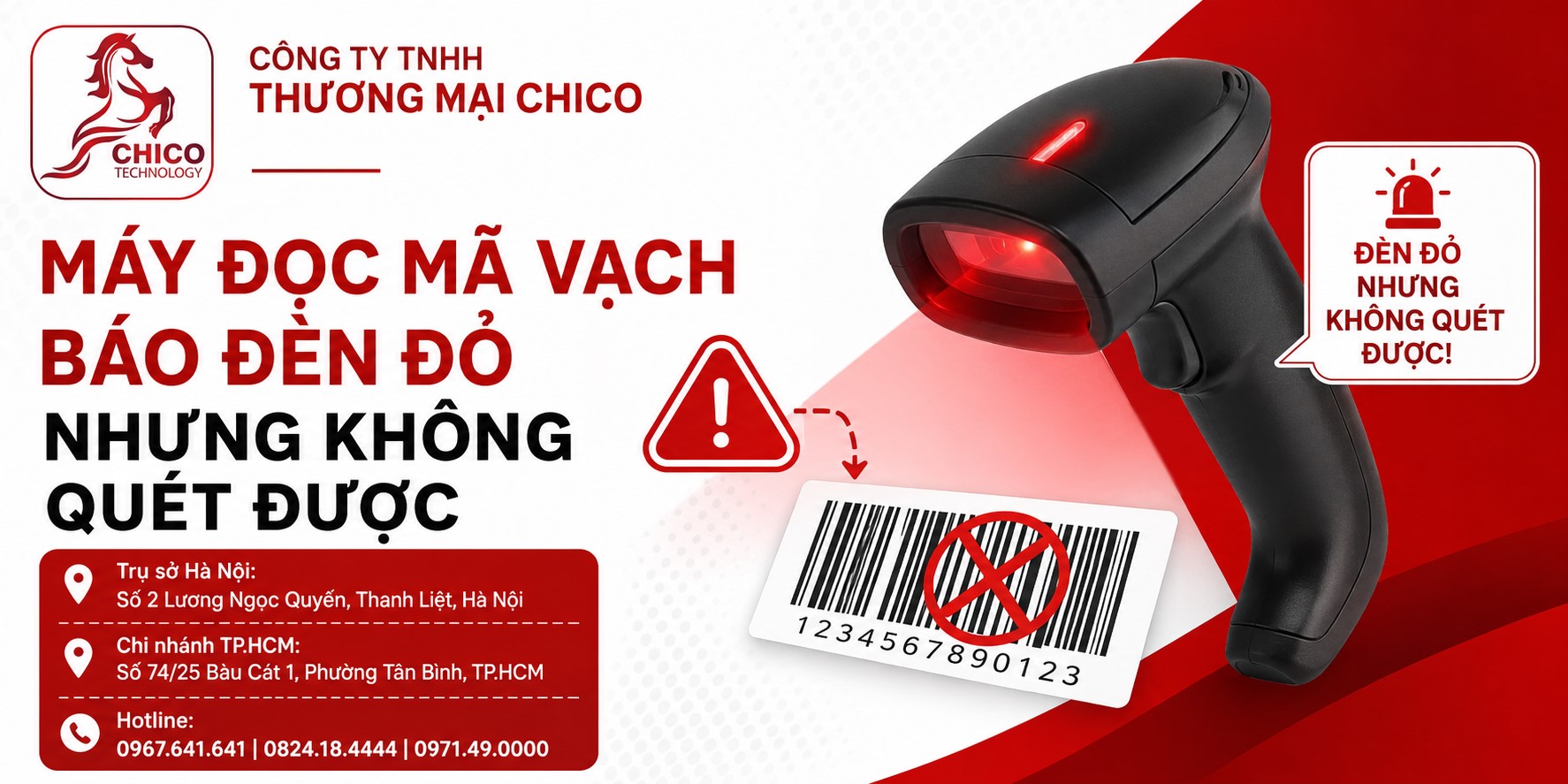 Máy Đọc Mã Vạch Báo Đèn Đỏ Nhưng Không Quét Được? Cách Sửa Ngay