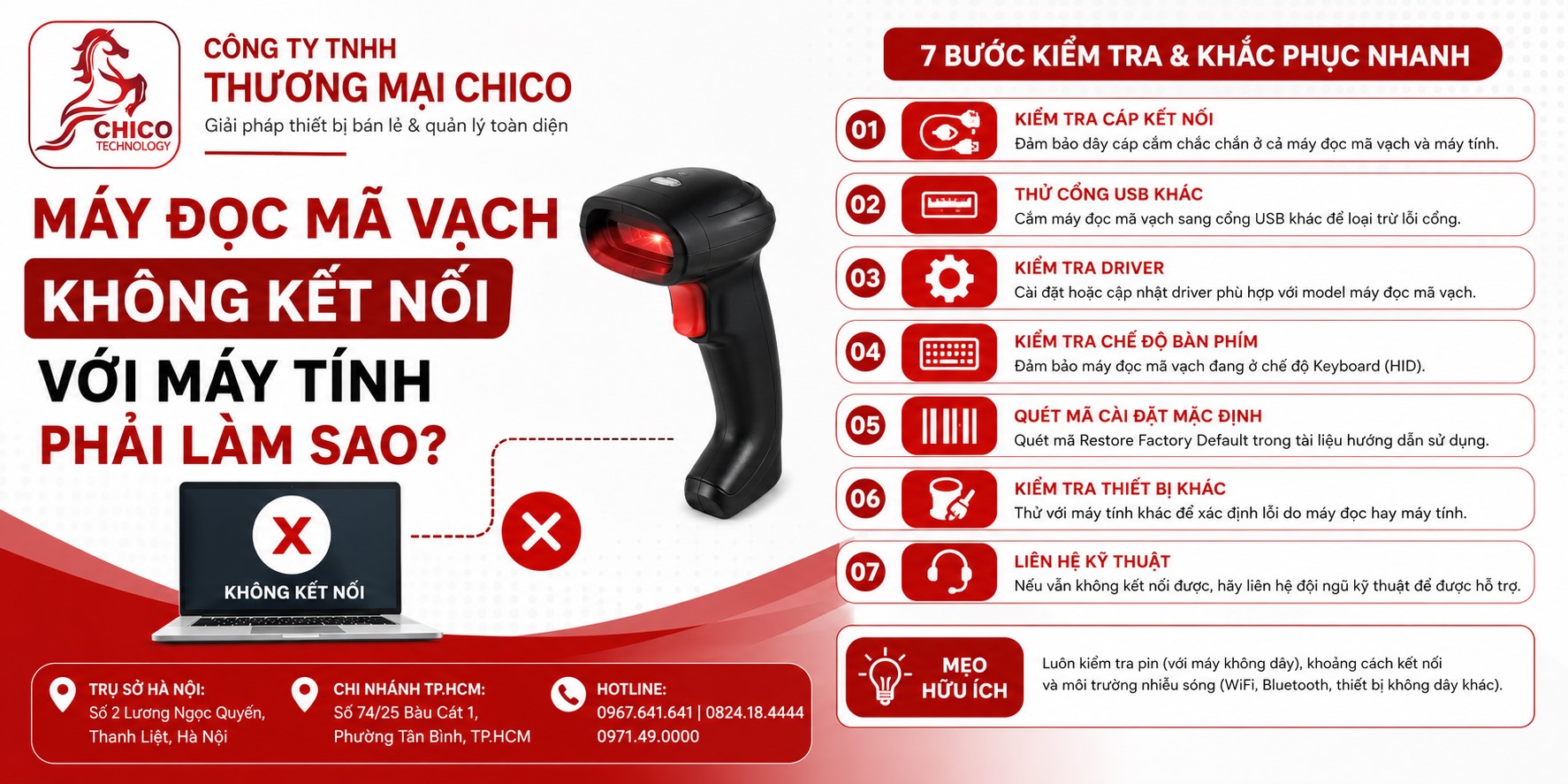 Máy Đọc Mã Vạch Không Kết Nối Với Máy Tính: Cách Xử Lý Nhanh Từ Chuyên Gia