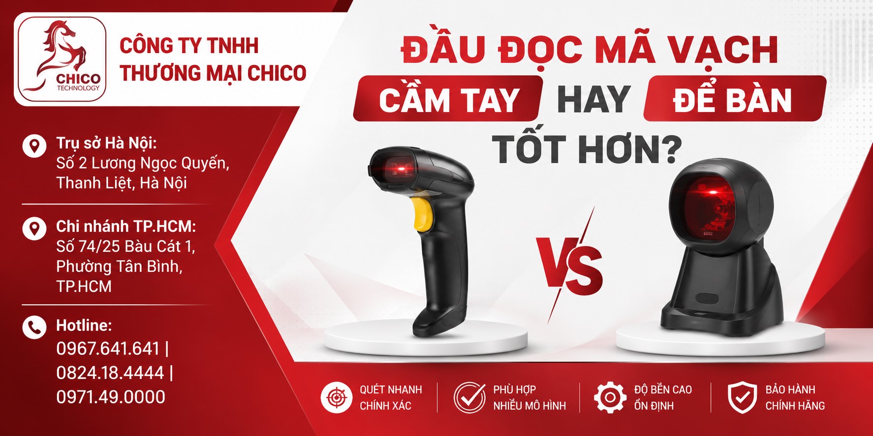 Nên Chọn Máy Đọc Mã Vạch Cầm Tay Hay Để Bàn? Tư Vấn Từ Chico