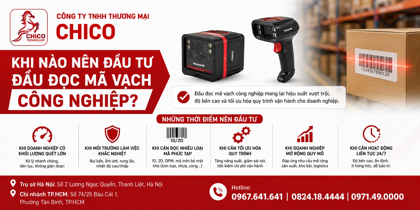 Khi Nào Nên Đầu Tư Đầu Đọc Mã Vạch Công Nghiệp? Tư Vấn Từ Chico