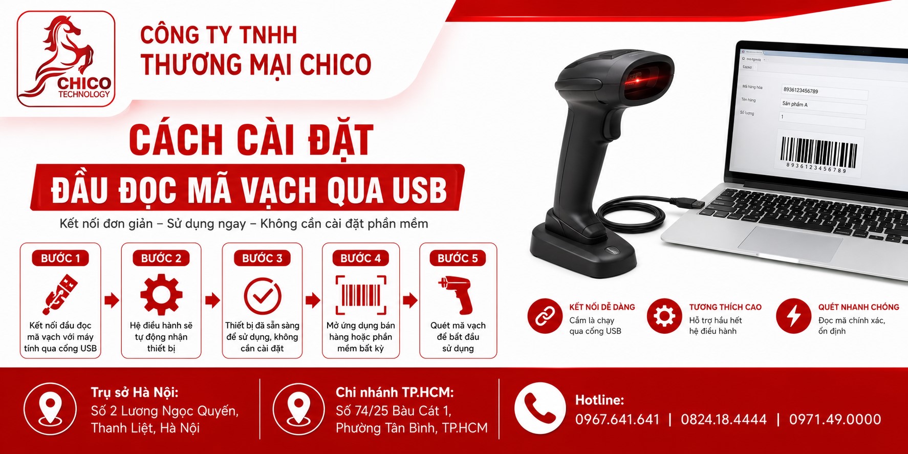 Cách Cài Đặt Đầu Đọc Mã Vạch Qua Cổng USB Siêu Dễ (Cắm Là Chạy)