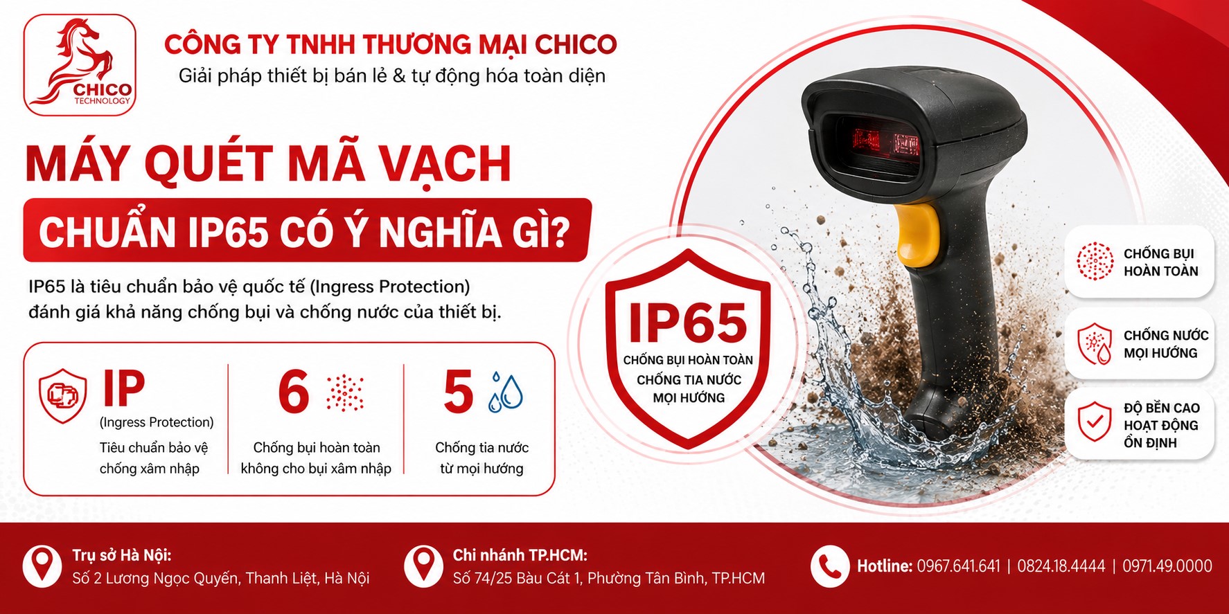 Máy Quét Mã Vạch Chuẩn IP65 Là Gì? Tại Sao Cần Cho Môi Trường Khắc Nghiệt?