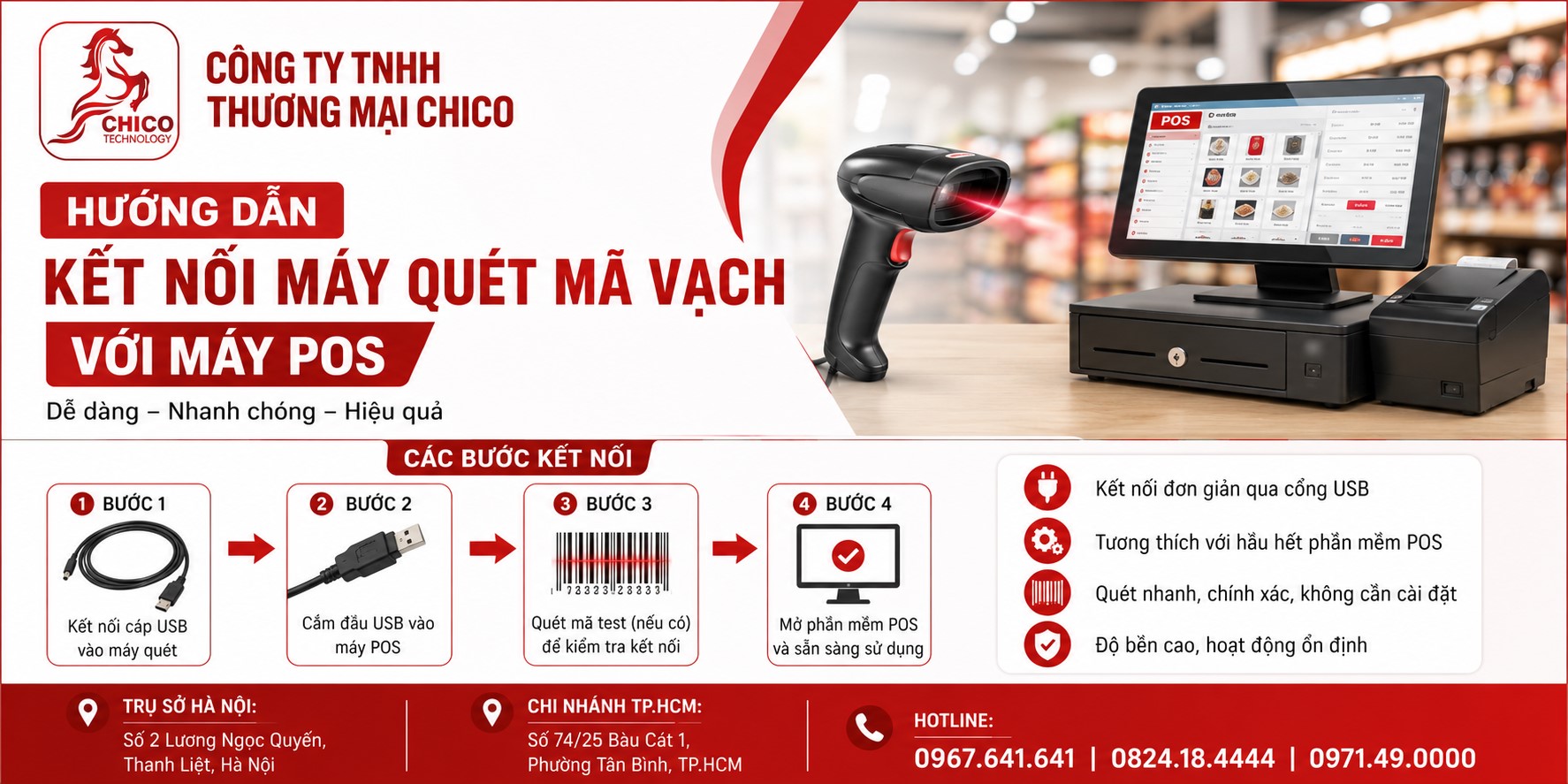 Hướng Dẫn Kết Nối Máy Quét Mã Vạch Với Máy POS Đơn Giản, Dễ Làm