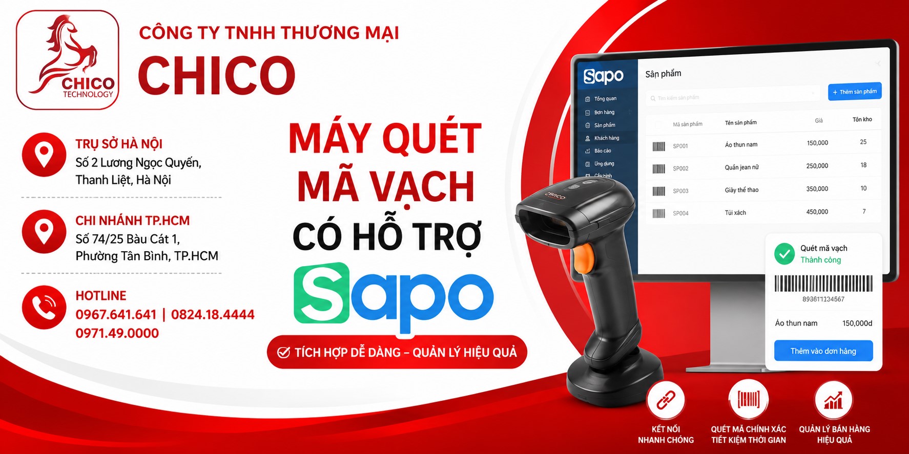 Máy Quét Mã Vạch Có Dùng Được Với Sapo Không? Tư Vấn Chọn Máy Từ Chico