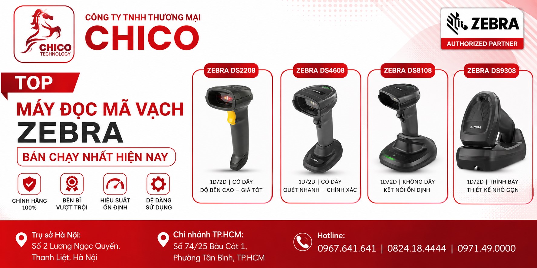 Top 3 Máy Đọc Mã Vạch Zebra 