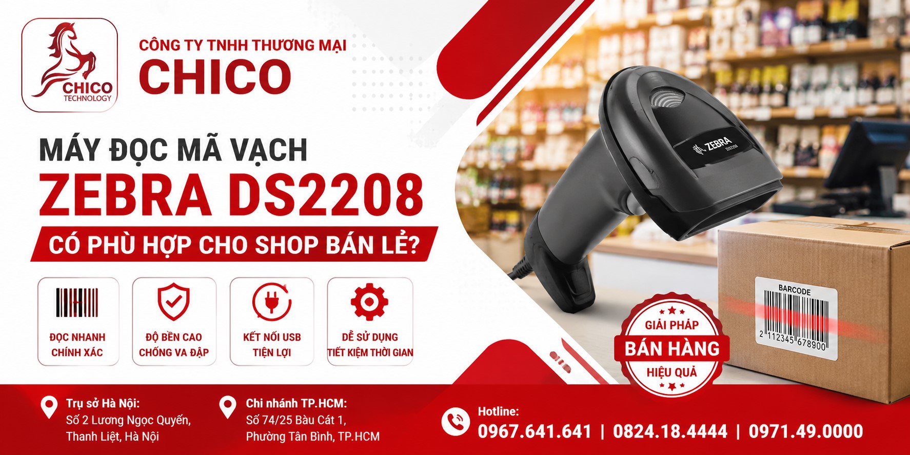 Máy Quét Mã Vạch Zebra DS2208 Có Phù Hợp Cho Shop Bán Lẻ? Đánh Giá Chi Tiết