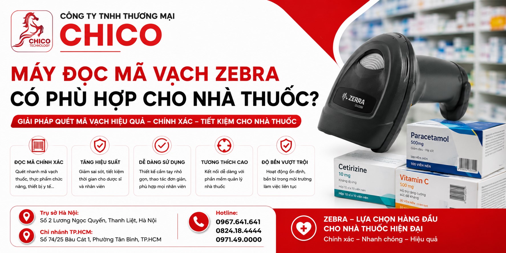 Nhà thuốc có nên dùng máy đọc mã vạch Zebra? Review từ chuyên gia