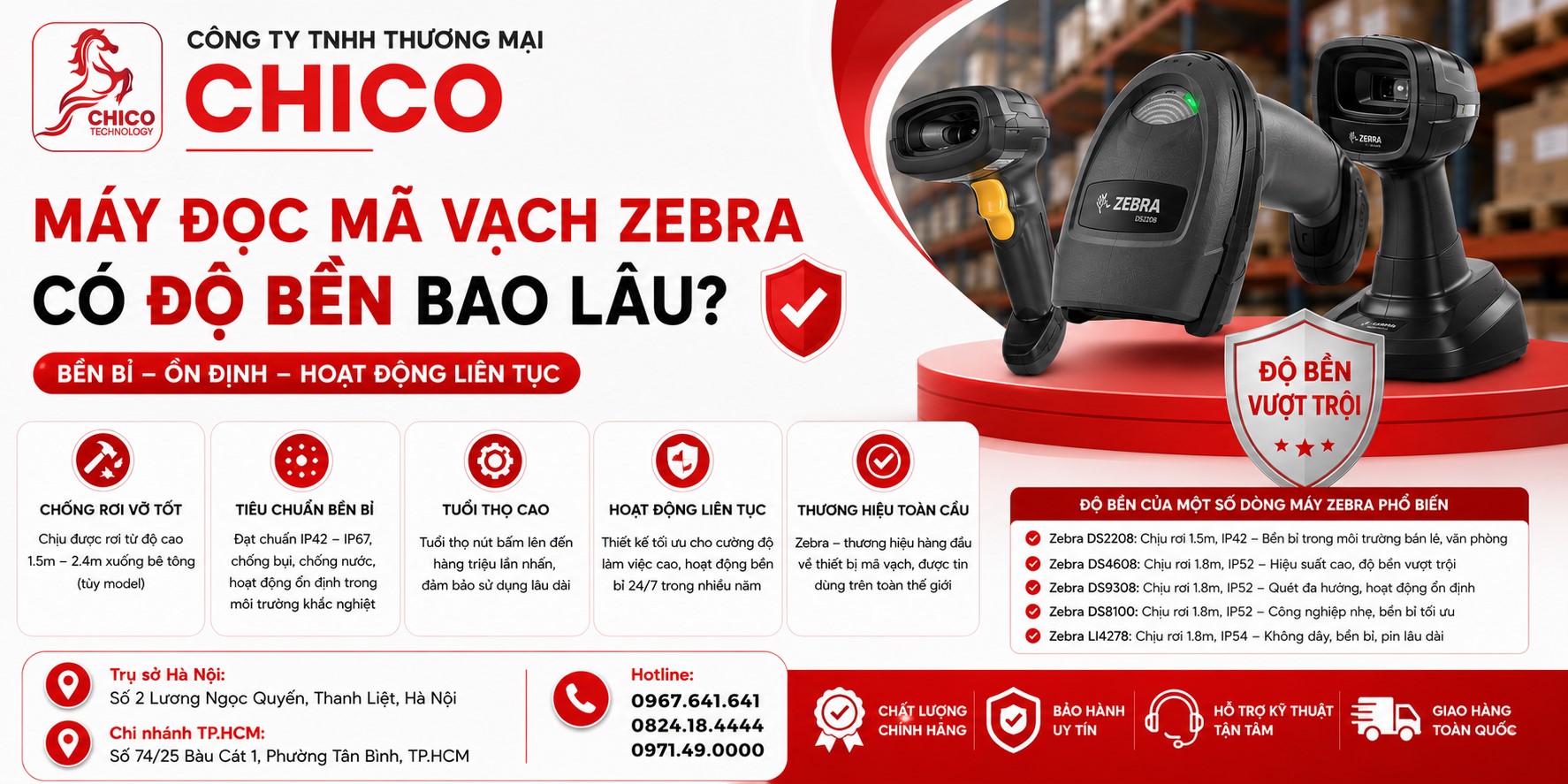 Độ Bền Của Máy Đọc Mã Vạch Zebra Là Bao Lâu? Đánh Giá Thực Tế
