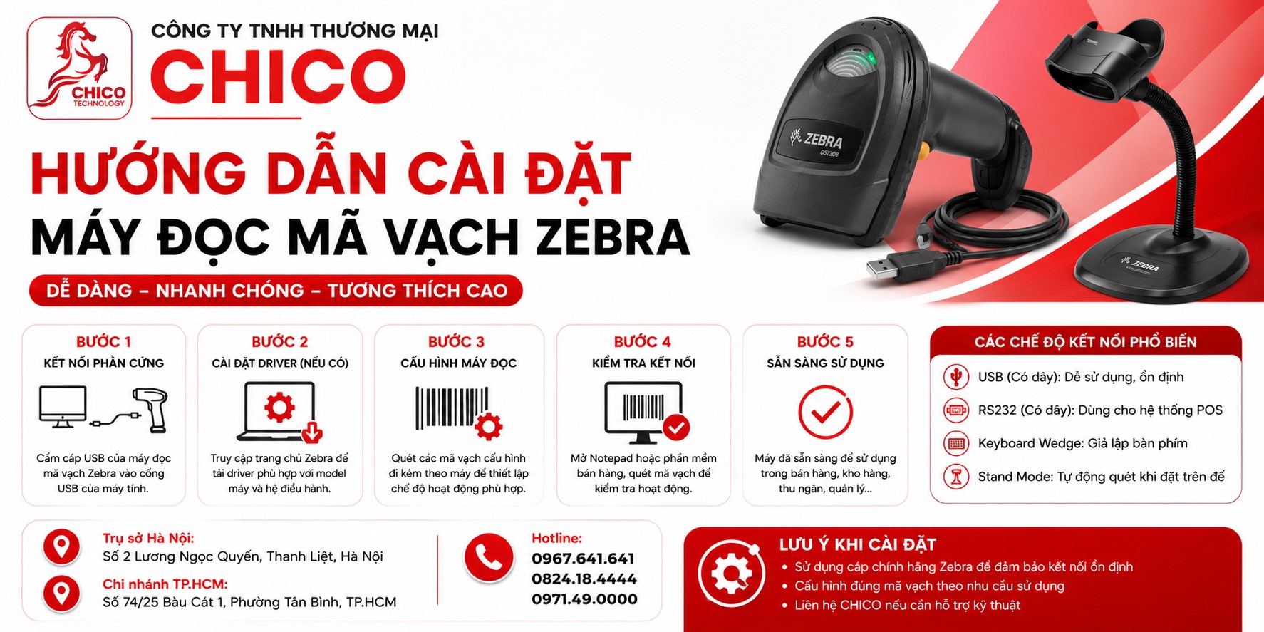 Hướng Dẫn Cài Đặt Máy Đọc Mã Vạch Zebra Đơn Giản Nhất
