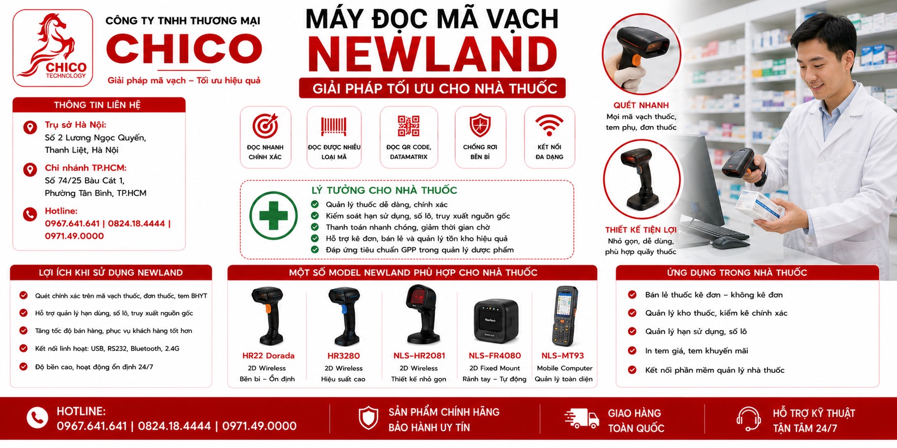 Máy Quét Mã Vạch Newland Cho Nhà Thuốc: Bí Quyết Quản Lý Dược Phẩm Hiệu Quả