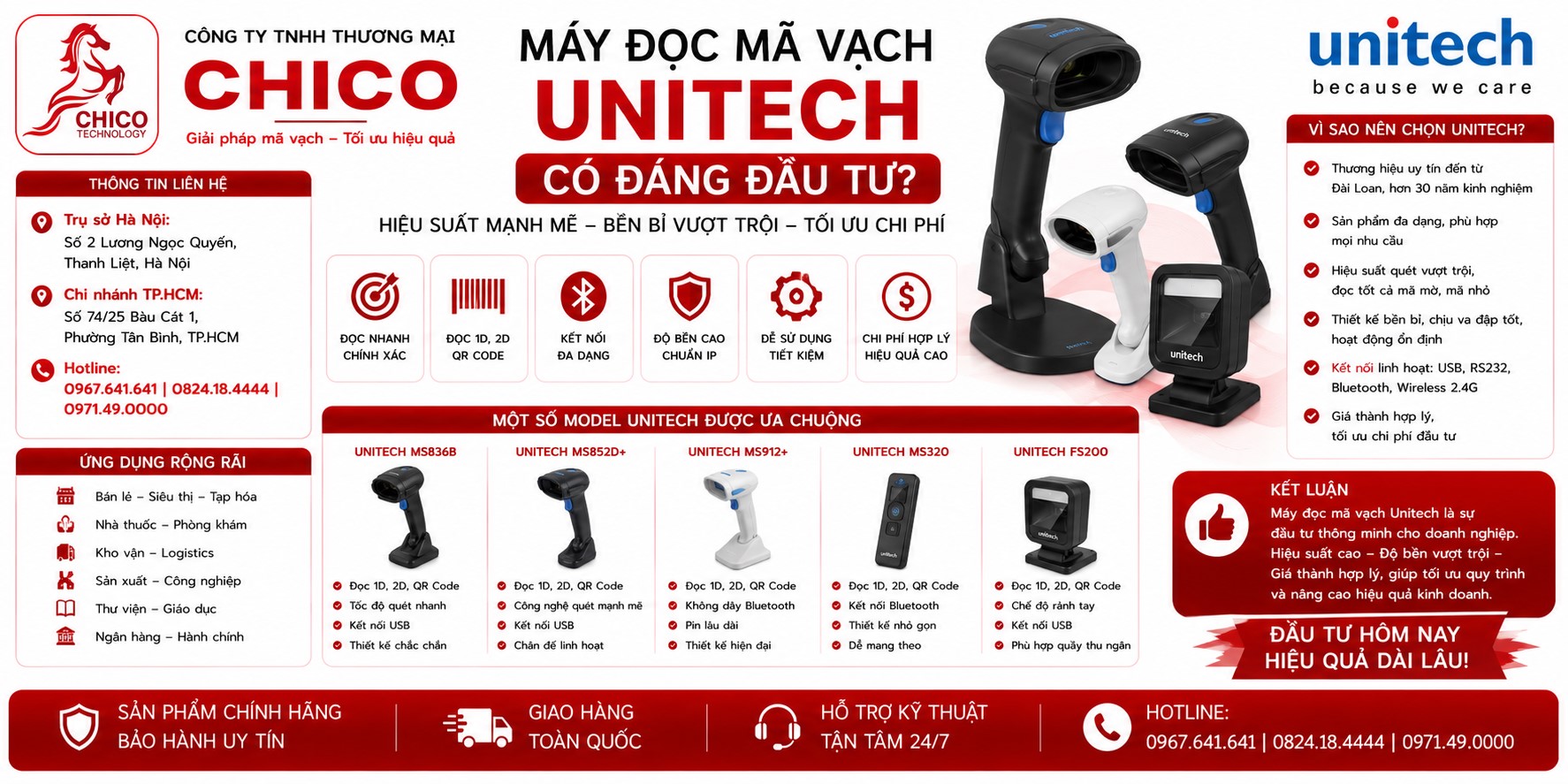 Máy Đọc Mã Vạch Unitech Có Đáng Đầu Tư Không? Đánh Giá Từ Chico