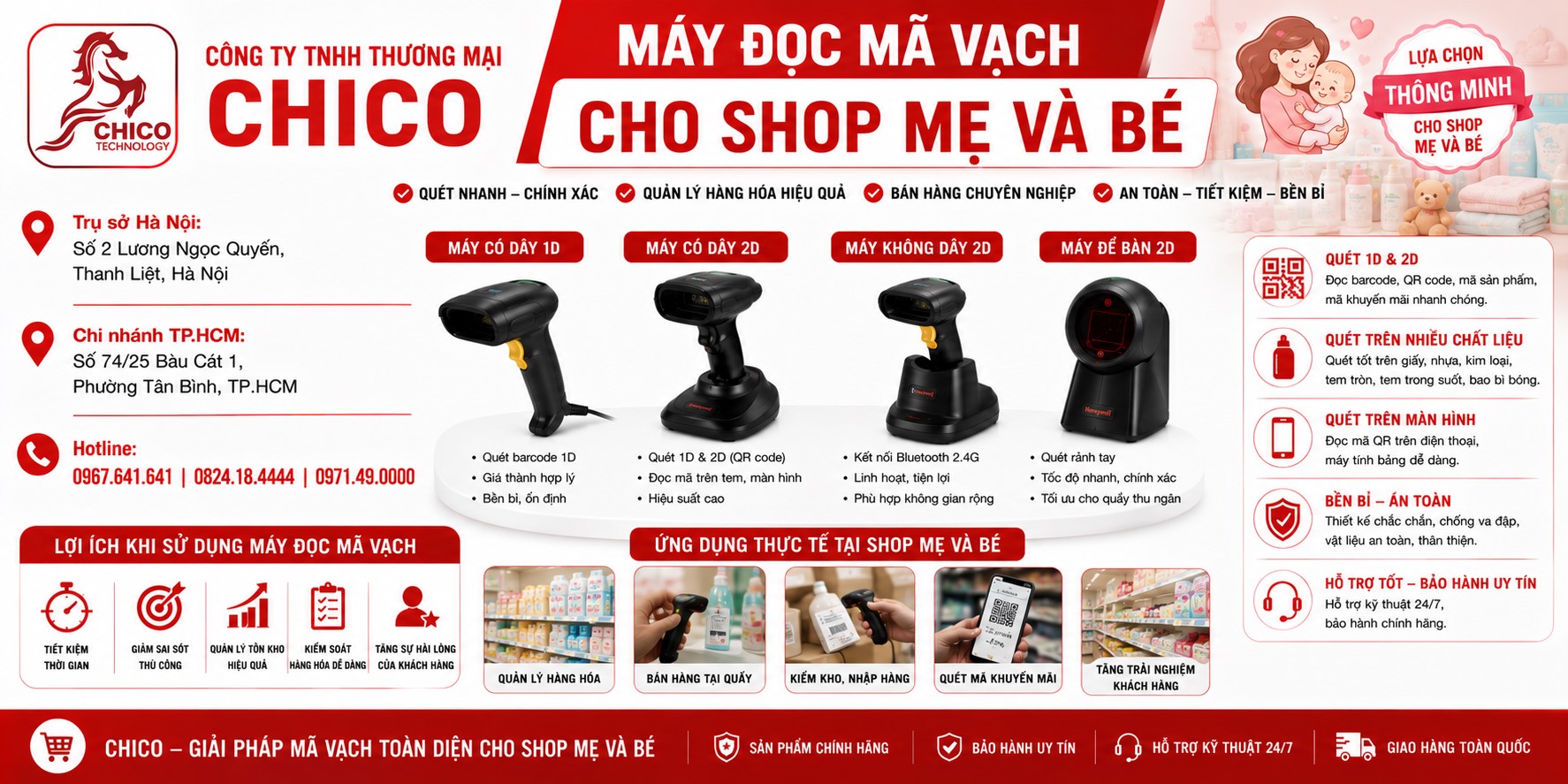 Top Máy Đọc Mã Vạch Cho Shop Mẹ & Bé 