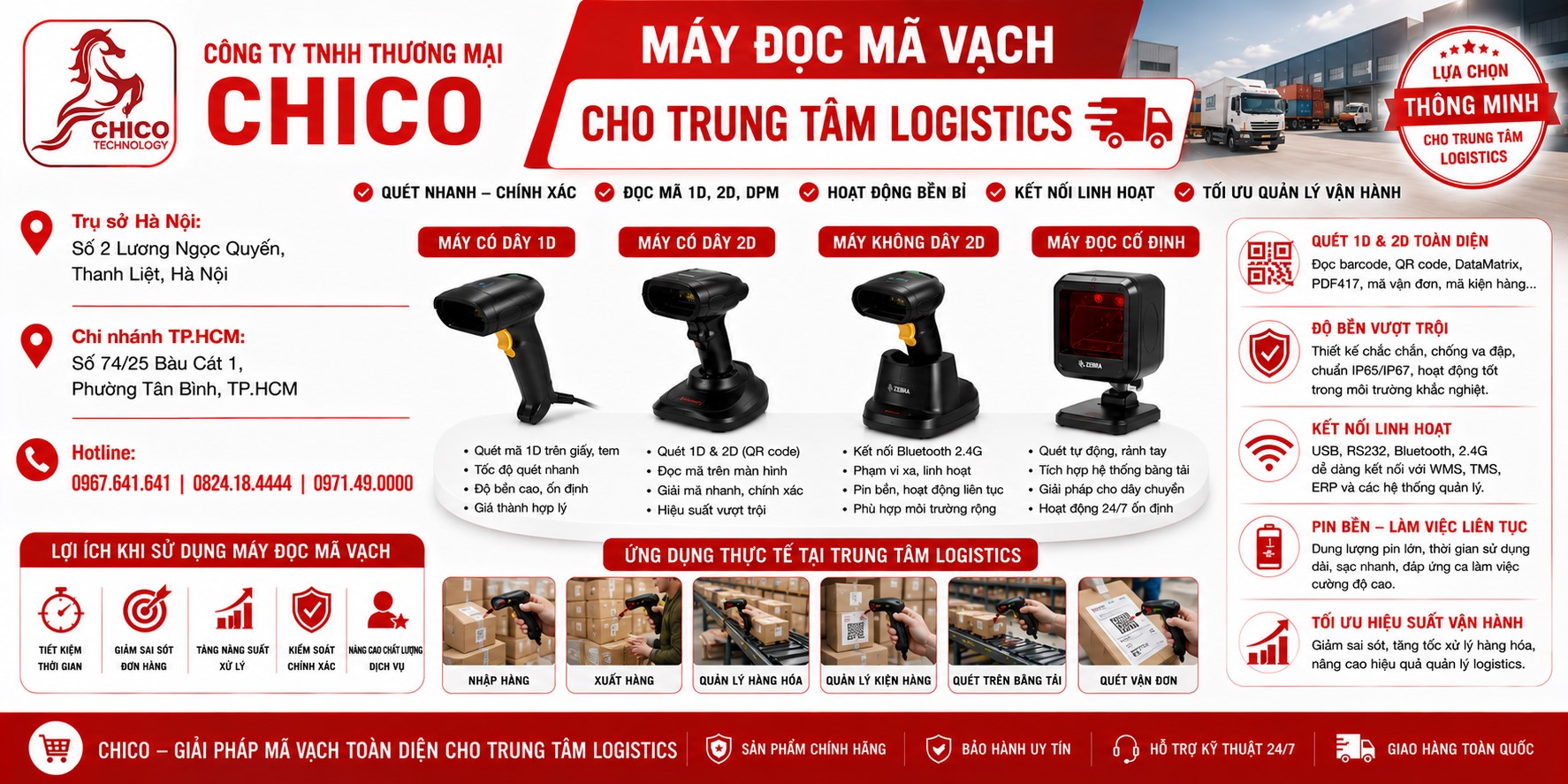 Máy Đọc Mã Vạch Cho Logistics: Giải Pháp Tối Ưu Cho Kho Bãi Quy Mô Lớn