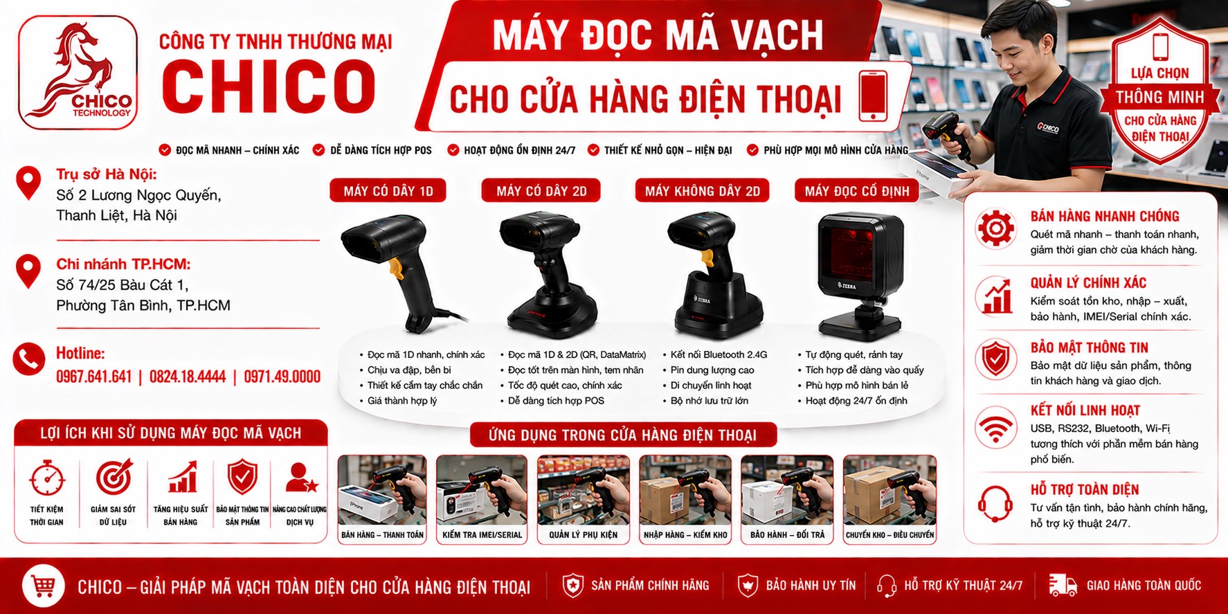 Top Máy Đọc Mã Vạch Cho Cửa Hàng Điện Thoại: Quét IMEI, Serial Chuẩn 100%