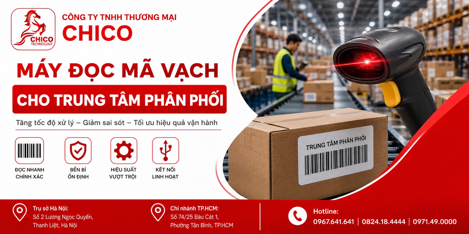 Máy Đọc Mã Vạch Cho Trung Tâm Phân Phối: Giải Pháp Vận Hành Tối Ưu