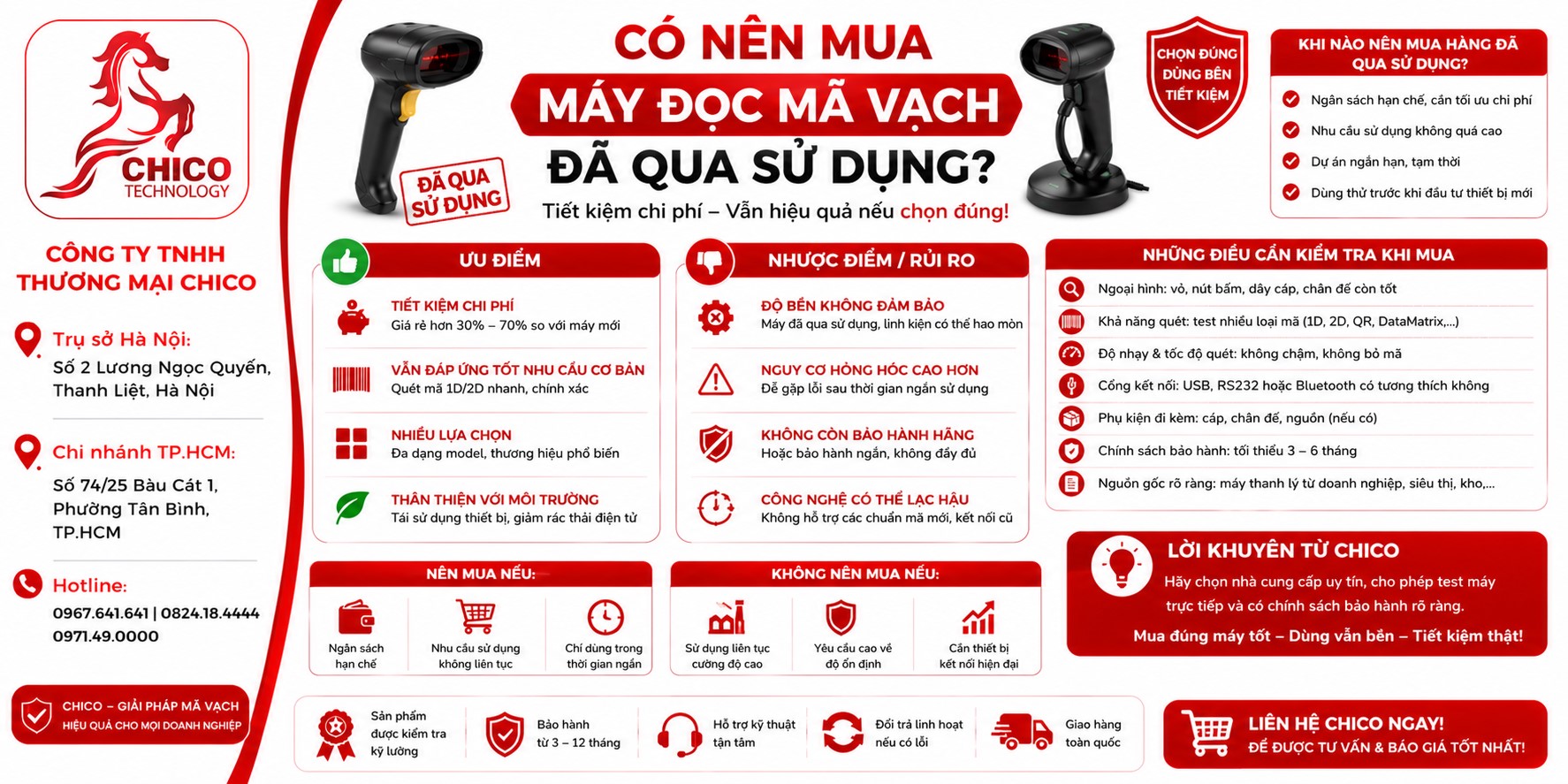 Có nên mua máy đọc mã vạch cũ (đã qua sử dụng)? Chico giải đáp