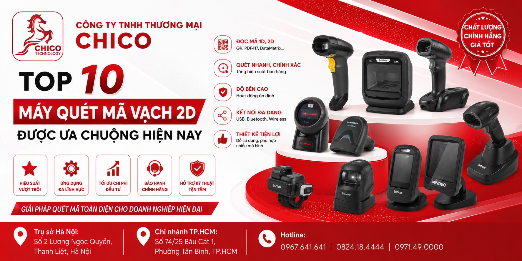 Top 10 Máy Quét Mã Vạch 2D Xịn Sò Nhất 2026 – Lựa Chọn Từ Chico