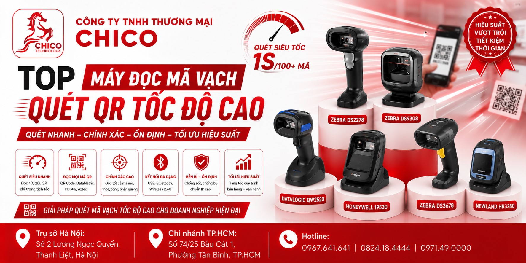 Top 5 Máy Đọc Mã Vạch Quét QR Tốc Độ Cao Đỉnh Nhất 2026