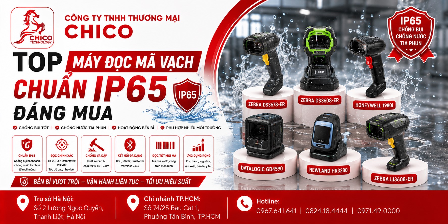 Top 5 Máy Đọc Mã Vạch Chuẩn IP65: Chống Bụi, Kháng Nước Cực Đỉnh