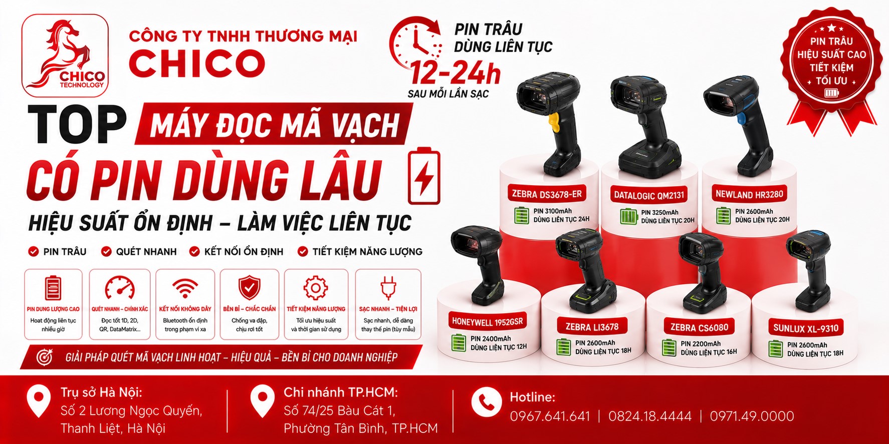 Top 5 Máy Quét Mã Vạch Không Dây Pin Trâu Nhất Năm 2026