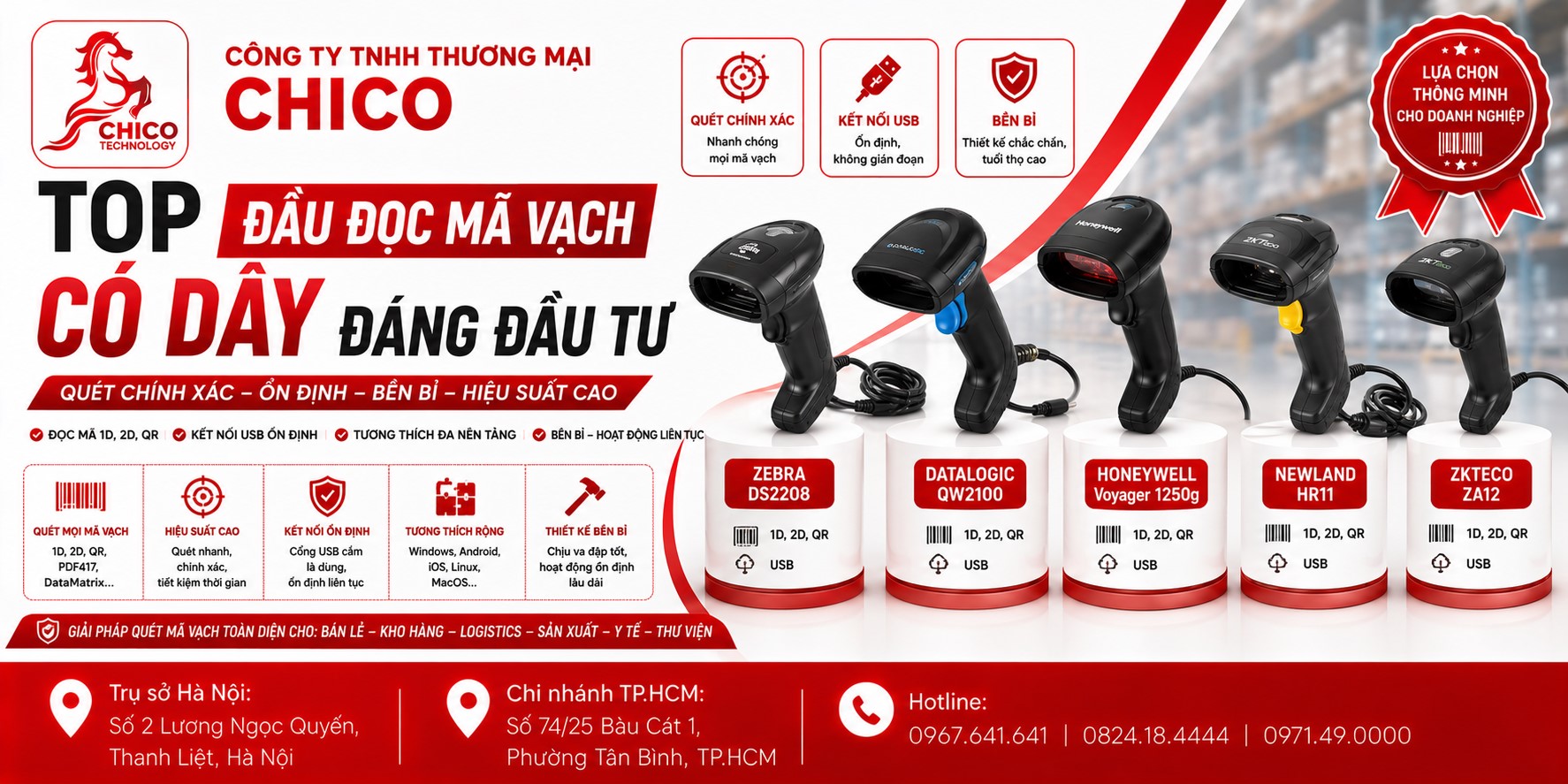 Top 5 Đầu Đọc Mã Vạch Có Dây Đáng Mua Nhất 2026