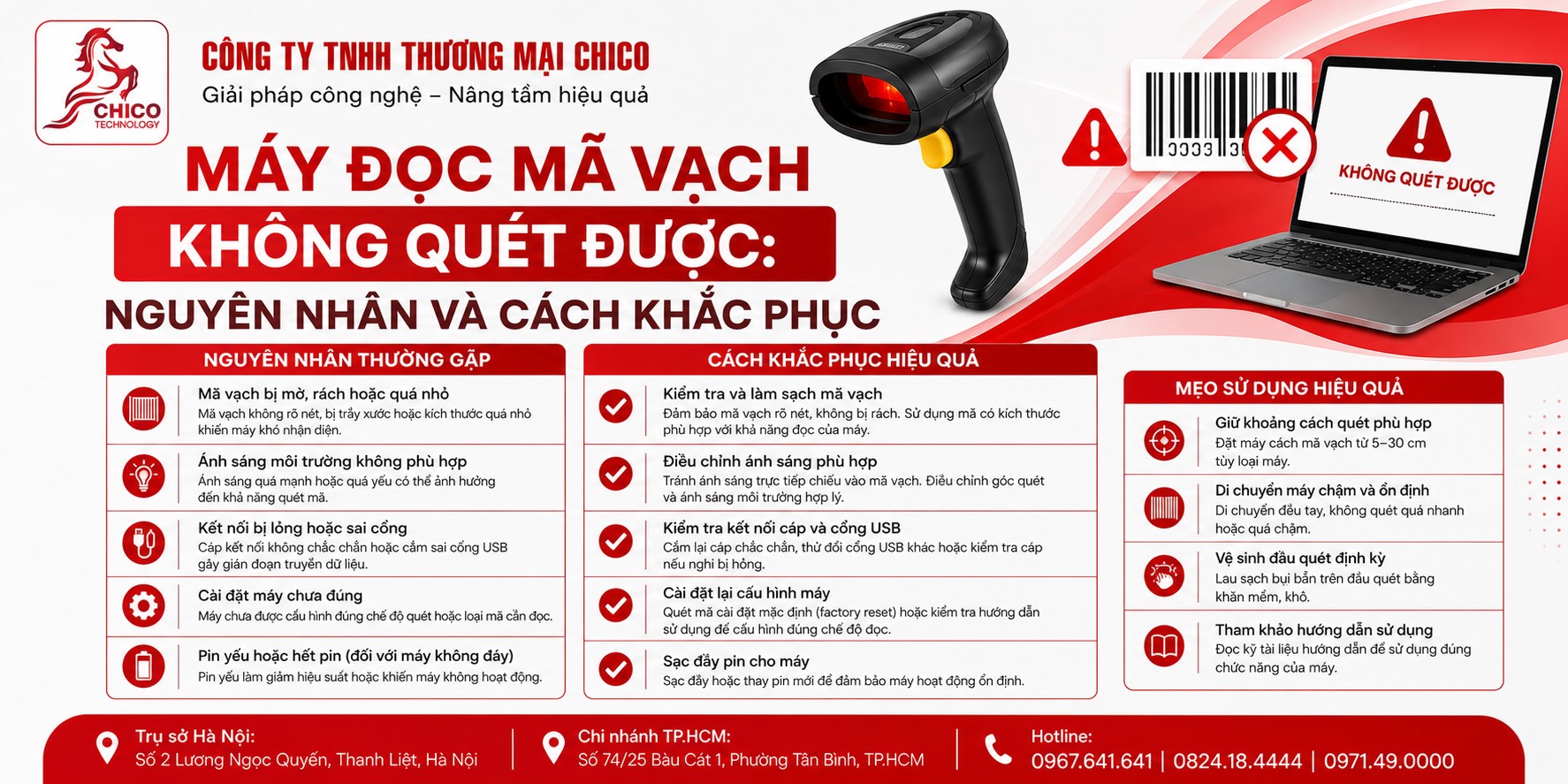 Máy Đọc Mã Vạch Không Quét Được? 5 Nguyên Nhân & Cách Xử Lý Nhanh
