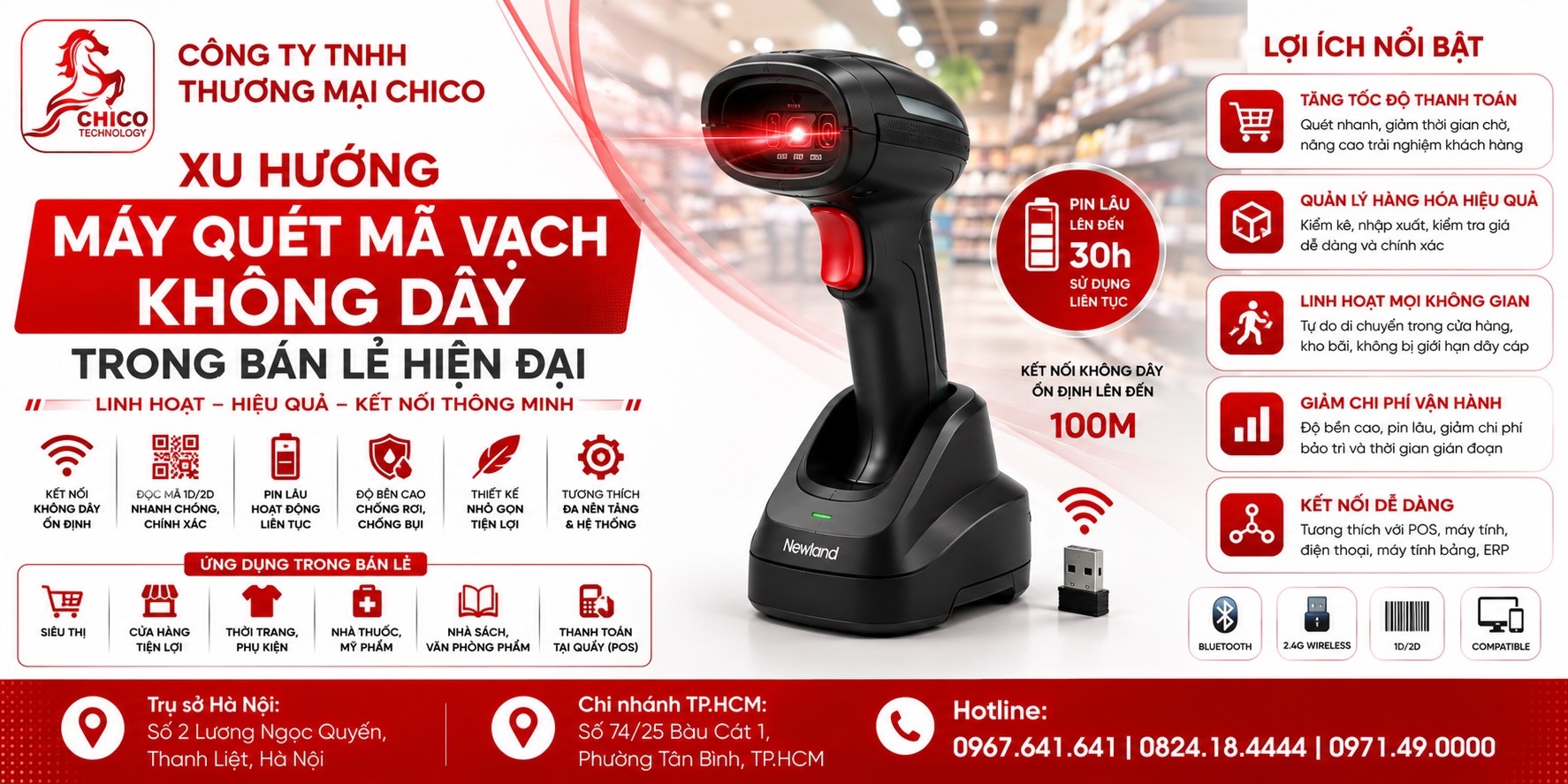 Xu Hướng Máy Quét Mã Vạch Không Dây Trong Bán Lẻ Hiện Đại