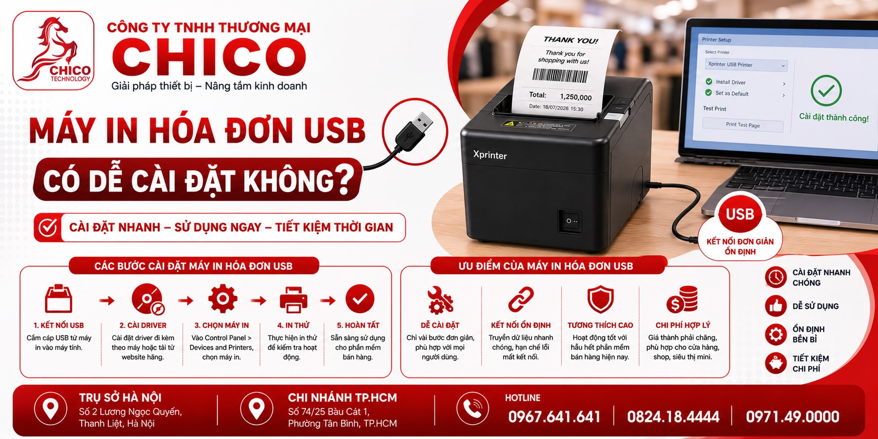 Máy In Hóa Đơn USB Có Dễ Cài Đặt Không? Hướng Dẫn Chi Tiết