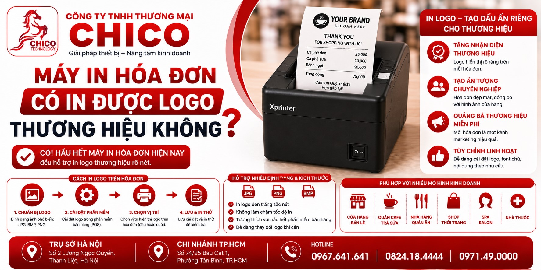 Máy In Hóa Đơn Có In Được Logo Thương Hiệu Không? Giải Đáp Chi Tiết