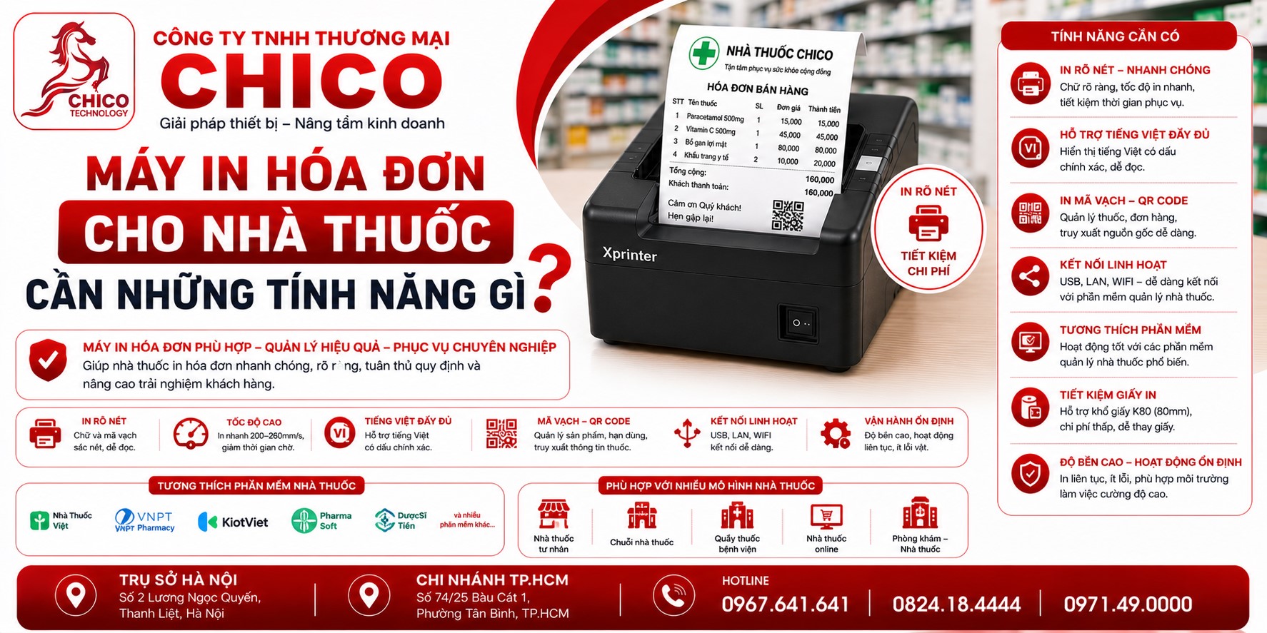 Máy In Hóa Đơn Cho Nhà Thuốc Cần Những Tính Năng Gì?