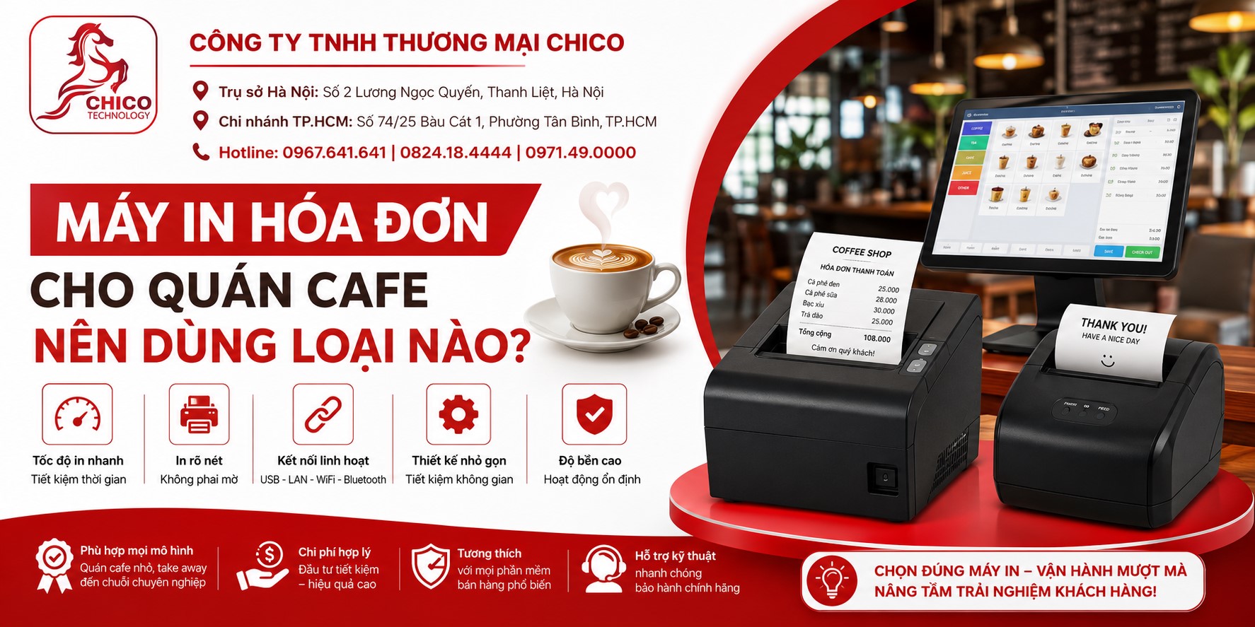 Máy In Hóa Đơn Cho Quán Cafe Nên Dùng Loại Nào Tốt Nhất?
