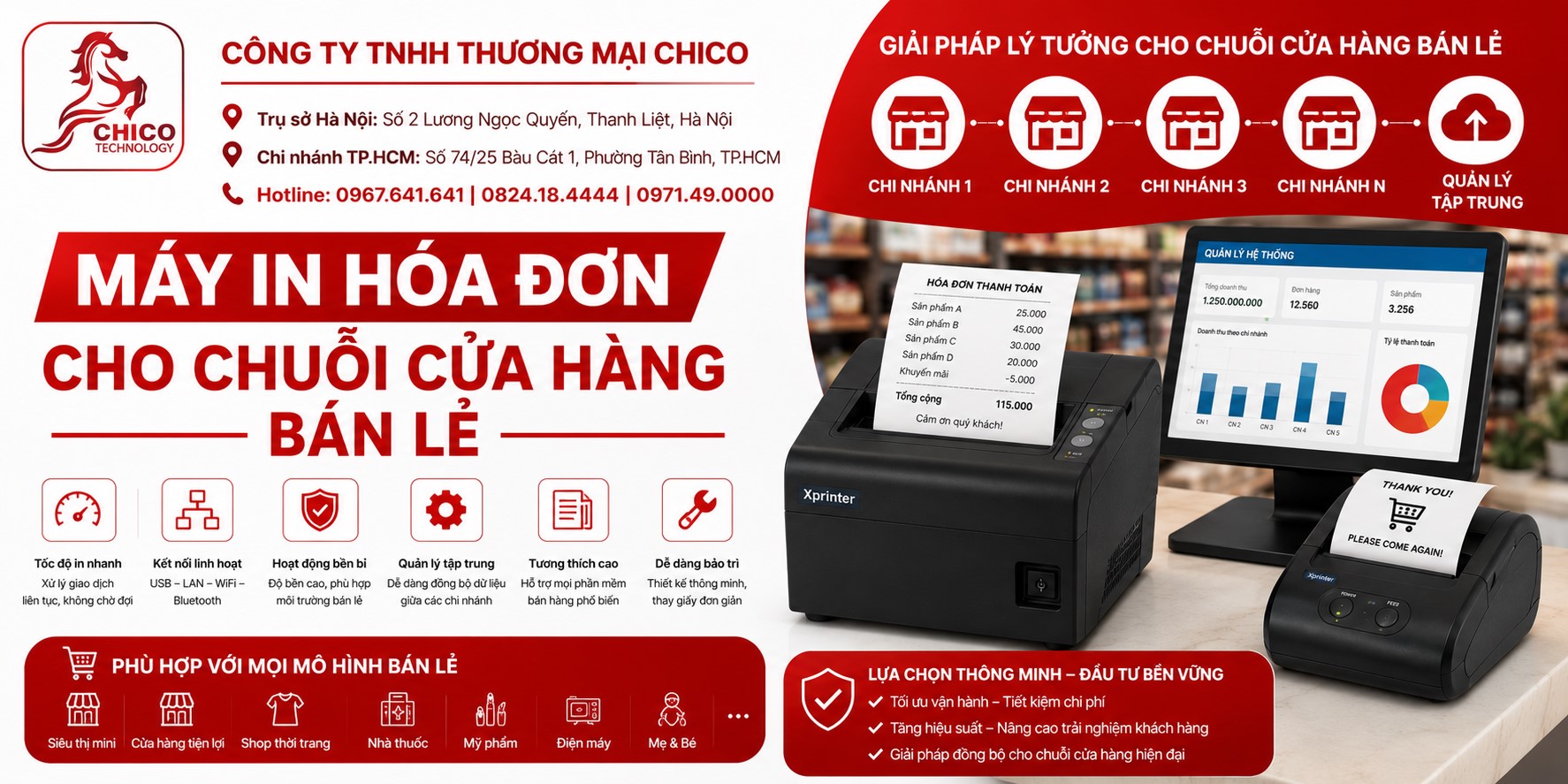 Máy In Hóa Đơn Cho Chuỗi Cửa Hàng Bán Lẻ: Kinh Nghiệm Chọn Mua