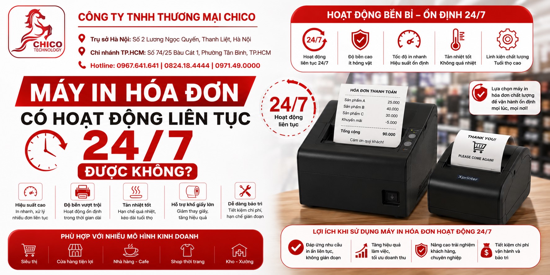 Máy In Hóa Đơn Có Hoạt Động Liên Tục 24/7 Được Không?