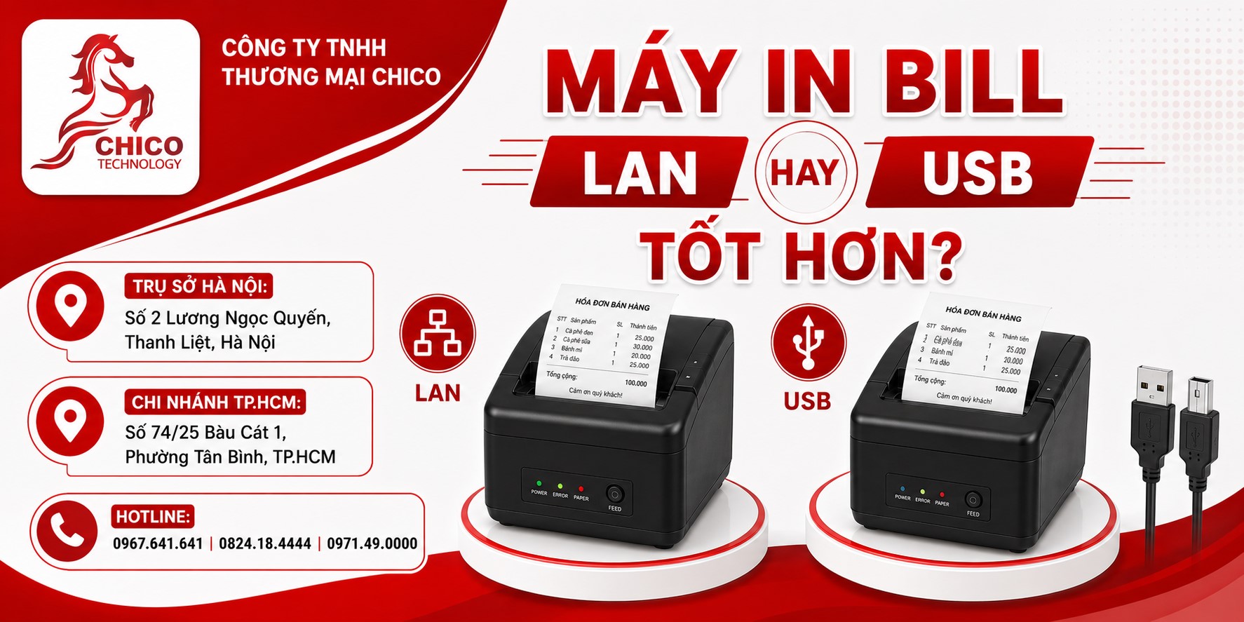 Máy In Bill LAN Hay USB Tốt Hơn? So Sánh Chi Tiết Cho Chủ Shop