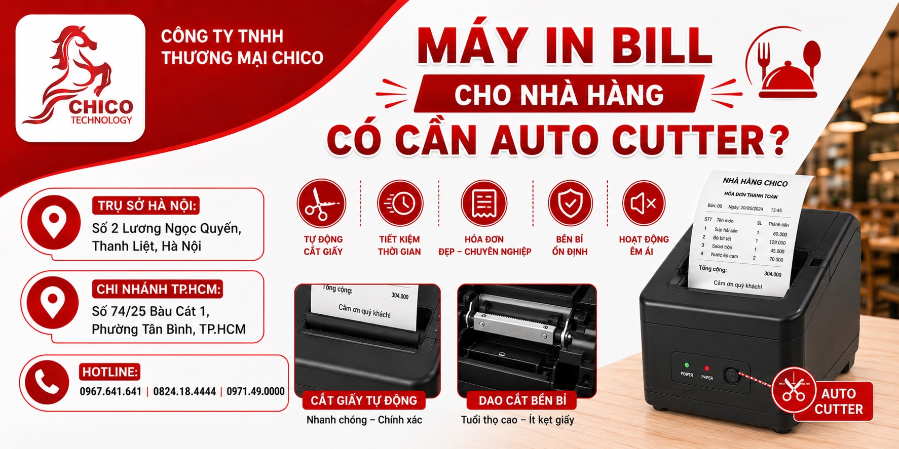 Máy In Bill Cho Nhà Hàng Có Cần Auto Cutter? Giải Đáp Chi Tiết