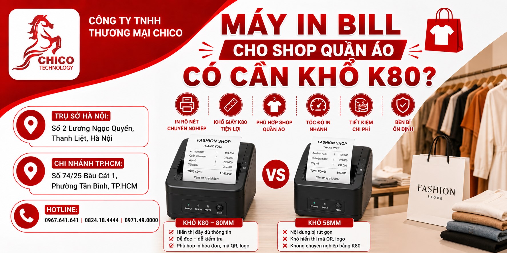 Máy In Bill Cho Shop Quần Áo Có Cần Khổ K80? Giải Đáp Từ Chuyên Gia