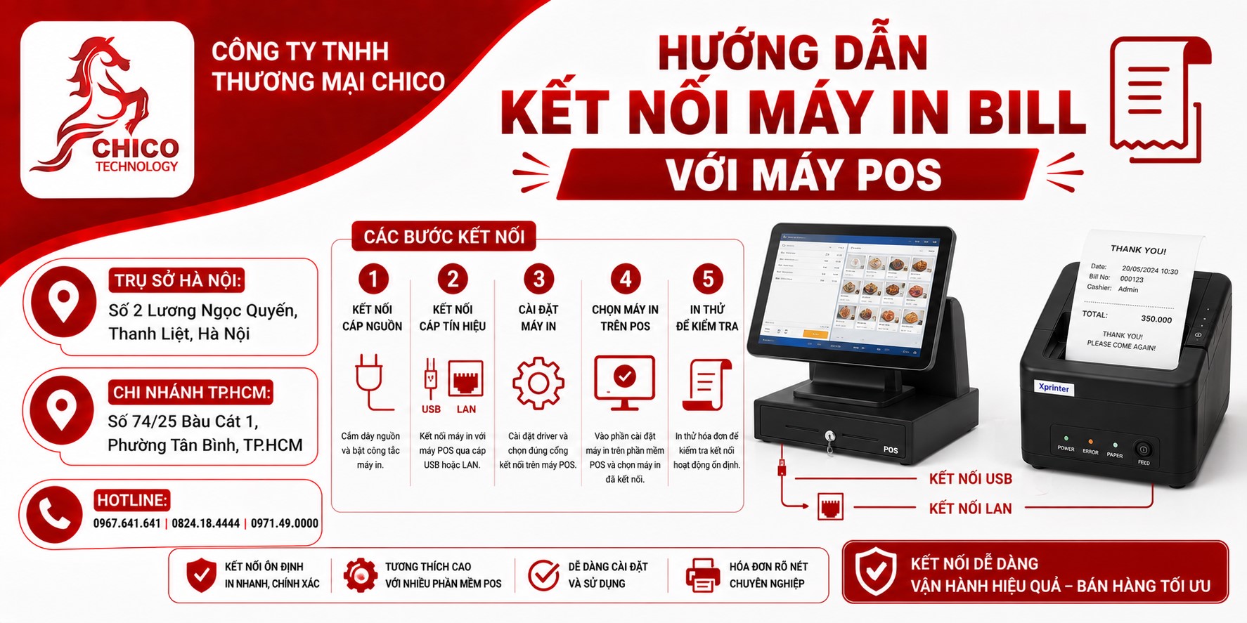 Hướng Dẫn Kết Nối Máy In Bill Với Máy POS Chi Tiết Từ A-Z