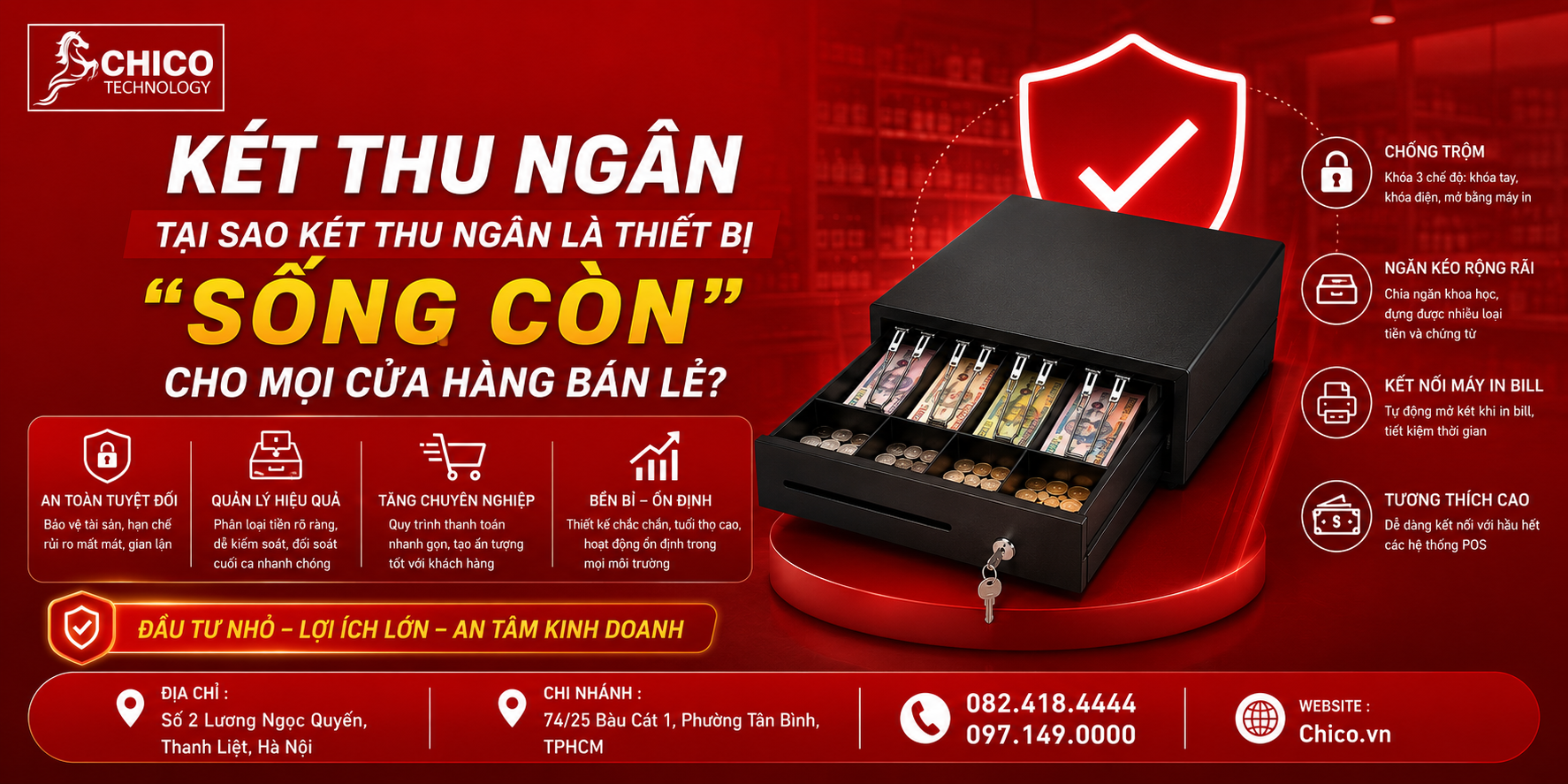 Tại sao két thu ngân là thiết bị 