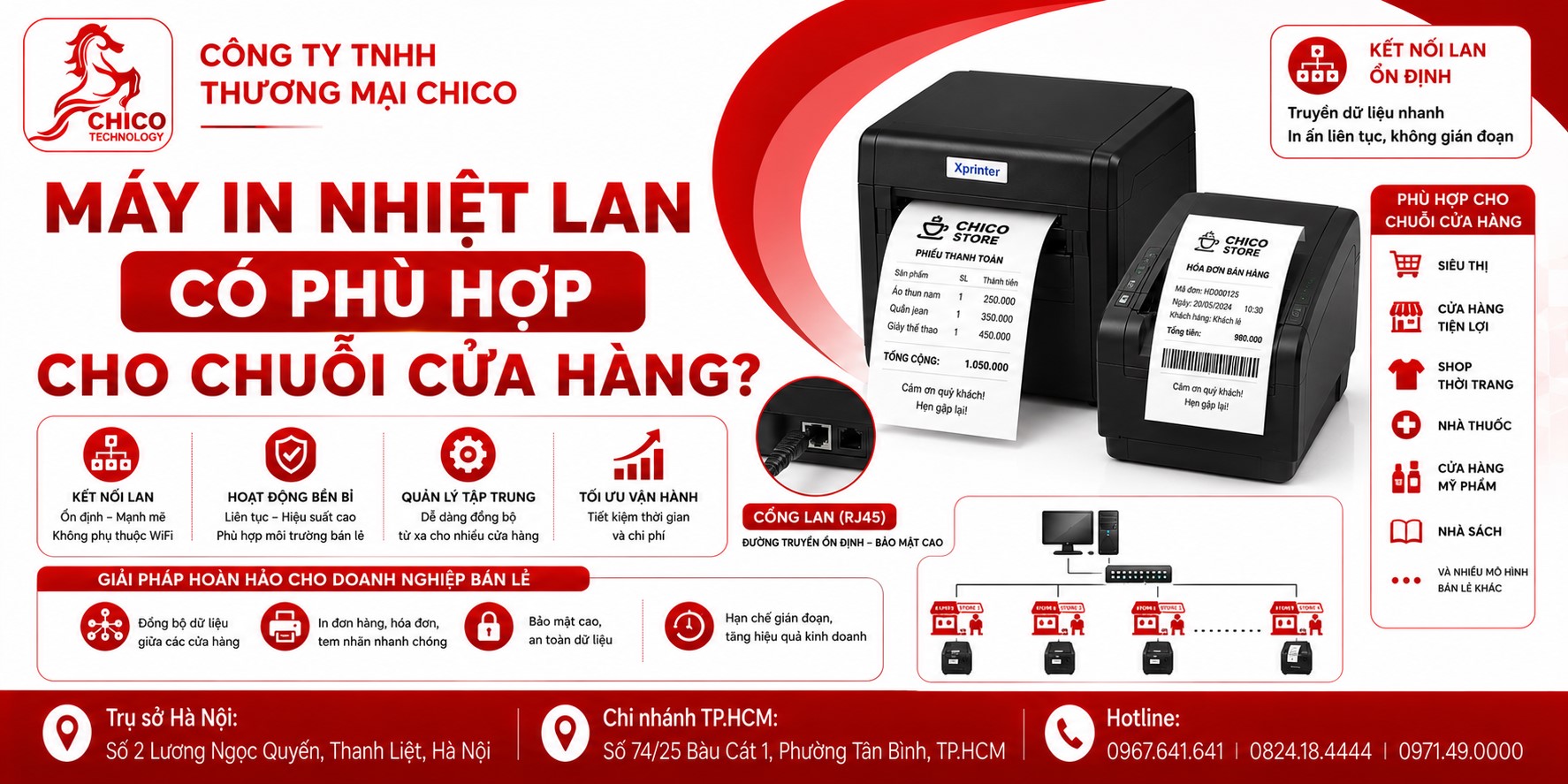 Máy In Nhiệt LAN Có Phù Hợp Cho Chuỗi Cửa Hàng Không?