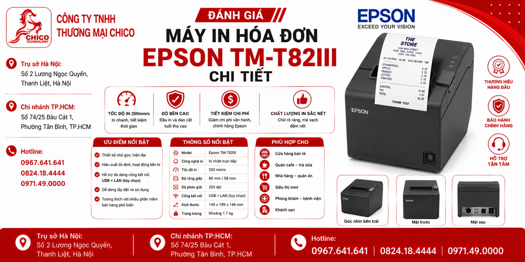 Đánh Giá Máy In Hóa Đơn Epson TM-T82III Chi Tiết Từ A-Z