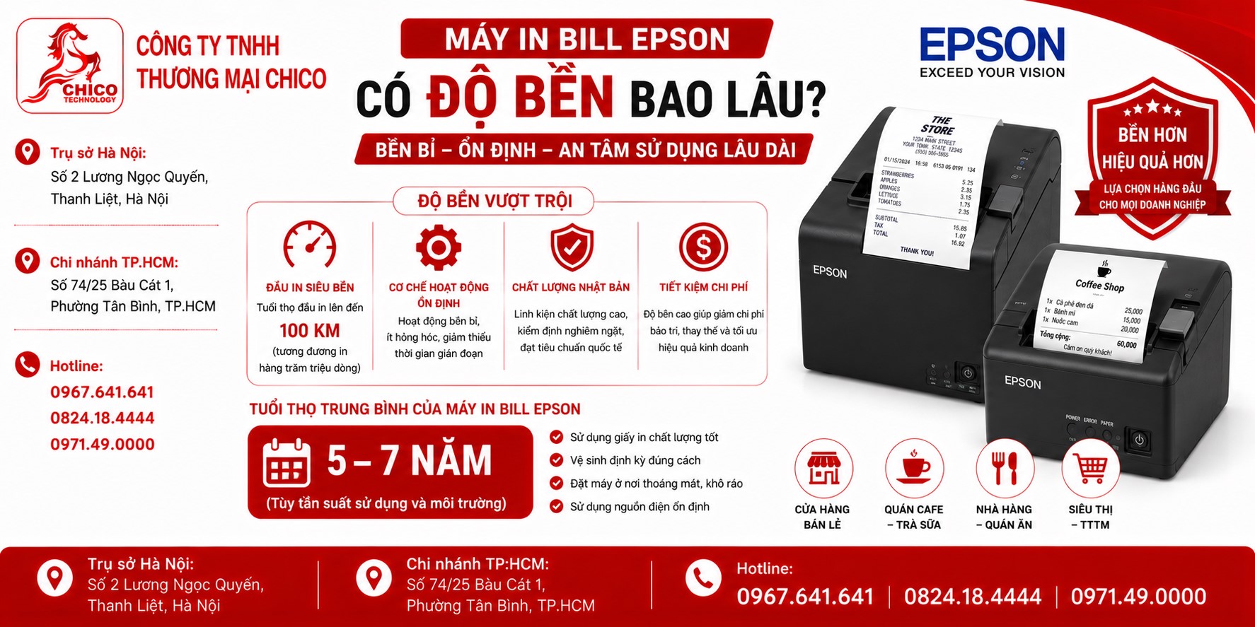 Máy In Bill Epson Có Độ Bền Bao Lâu? Giải Đáp Chi Tiết