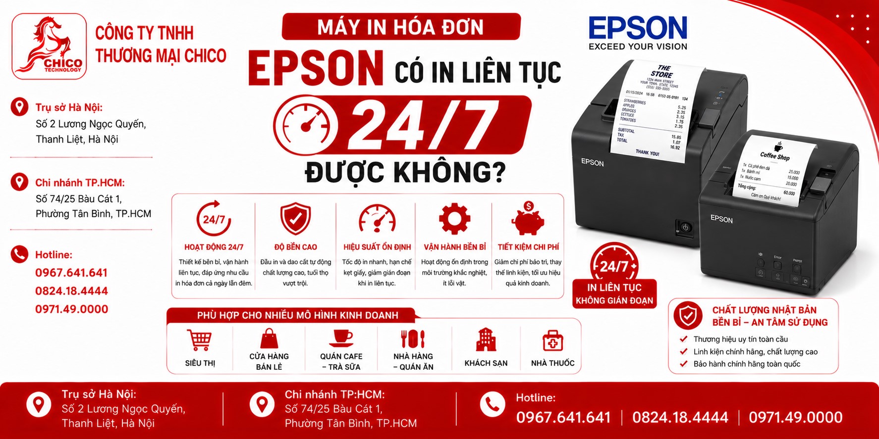 Máy In Hóa Đơn Epson Có In Liên Tục 24/7 Được Không?