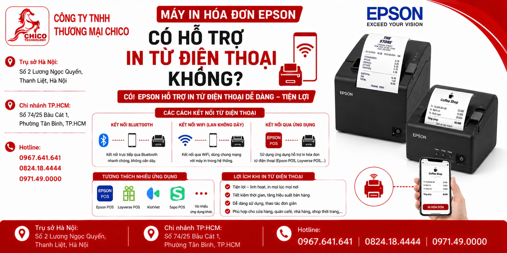 Máy In Hóa Đơn Epson Có Hỗ Trợ In Từ Điện Thoại Không?
