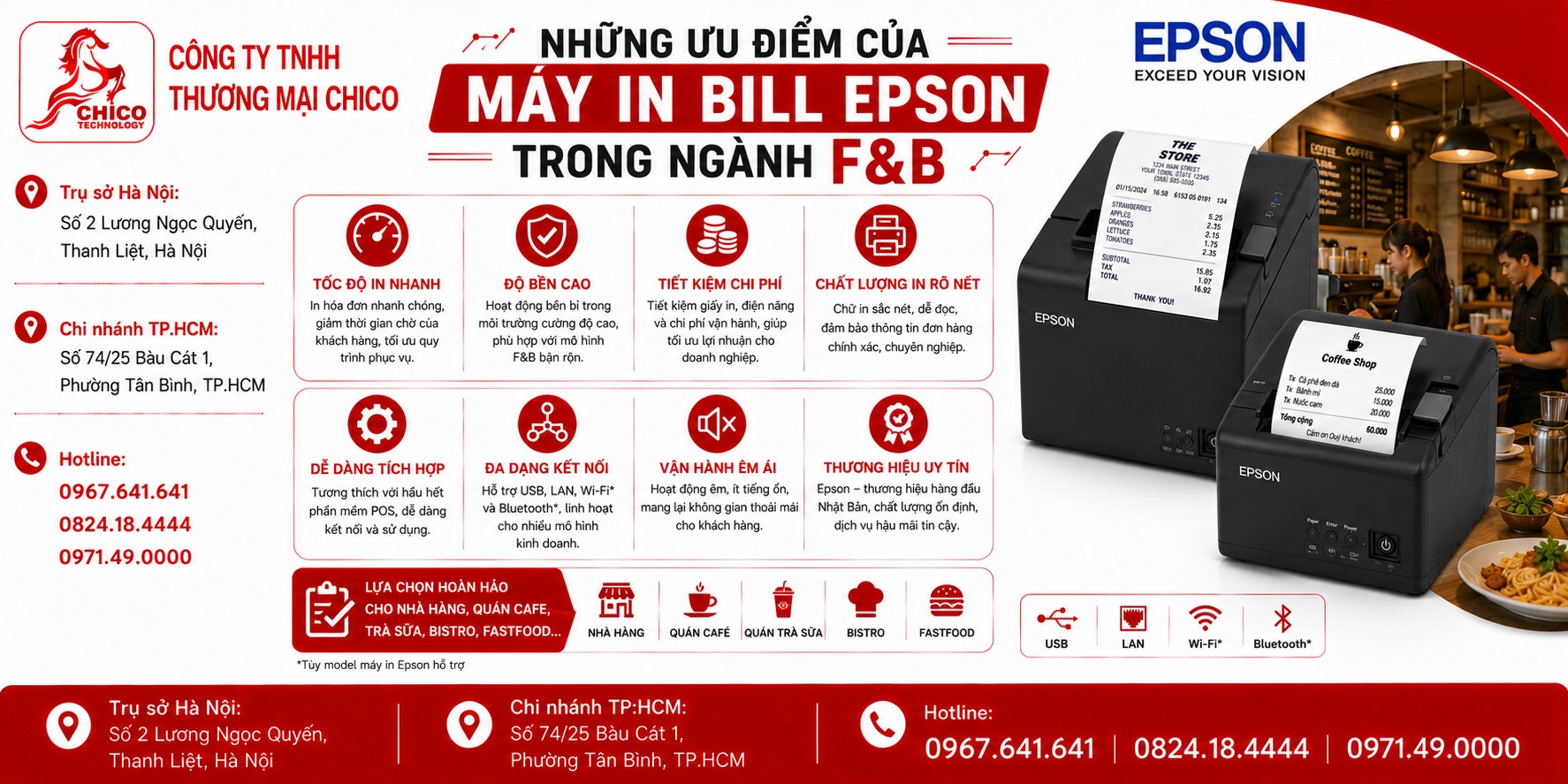 Những Ưu Điểm Của Máy In Bill Epson Trong Ngành F&B