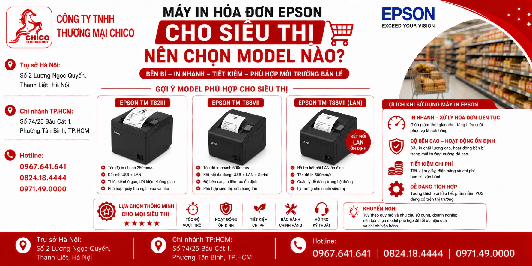 Máy In Hóa Đơn Epson Cho Siêu Thị Nên Chọn Model Nào?